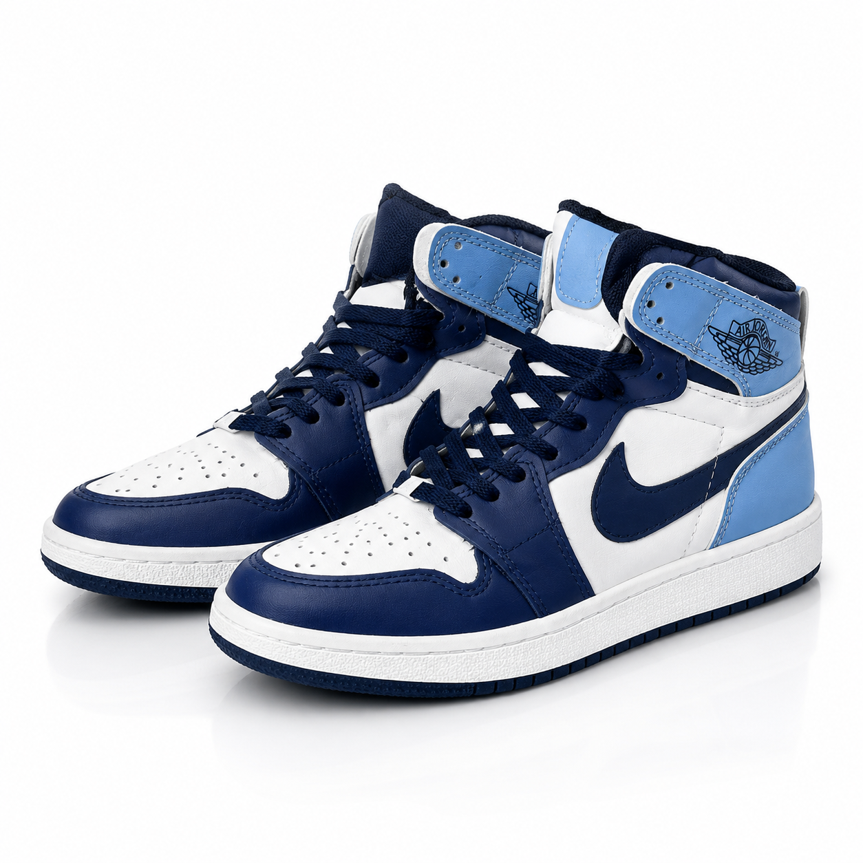 Air Jordan Inspired High Top Sneakers Blue White
